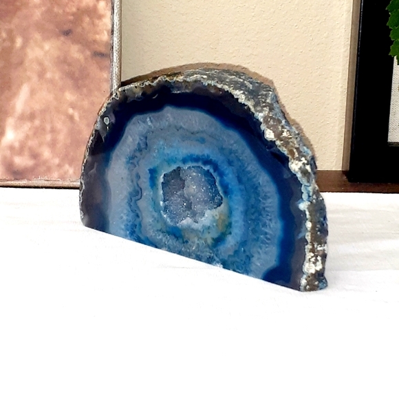 Anthropologie Geode bookend Blue